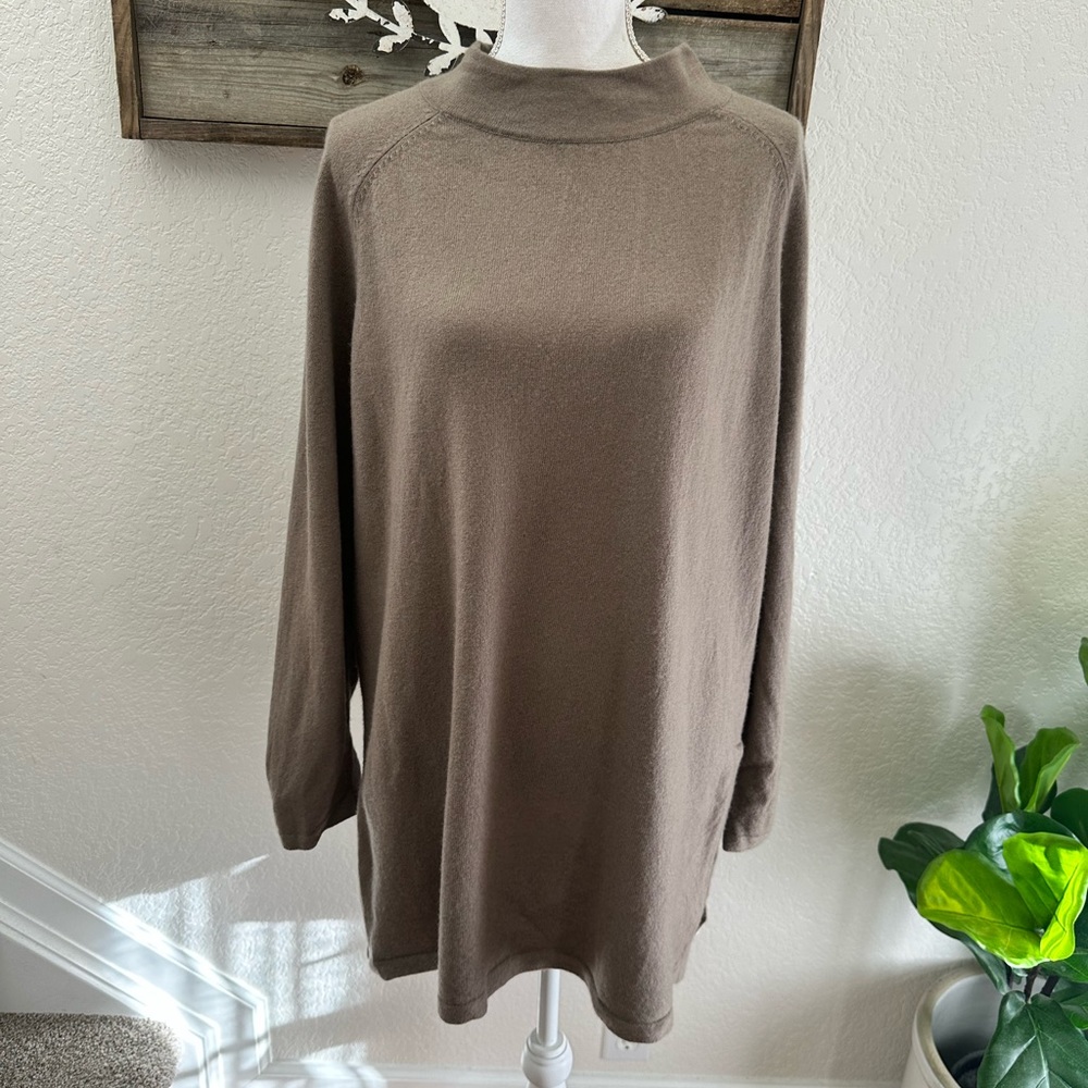 Elena Miro tan taupe 100% wool tunic sweater‎ ladies size US XL